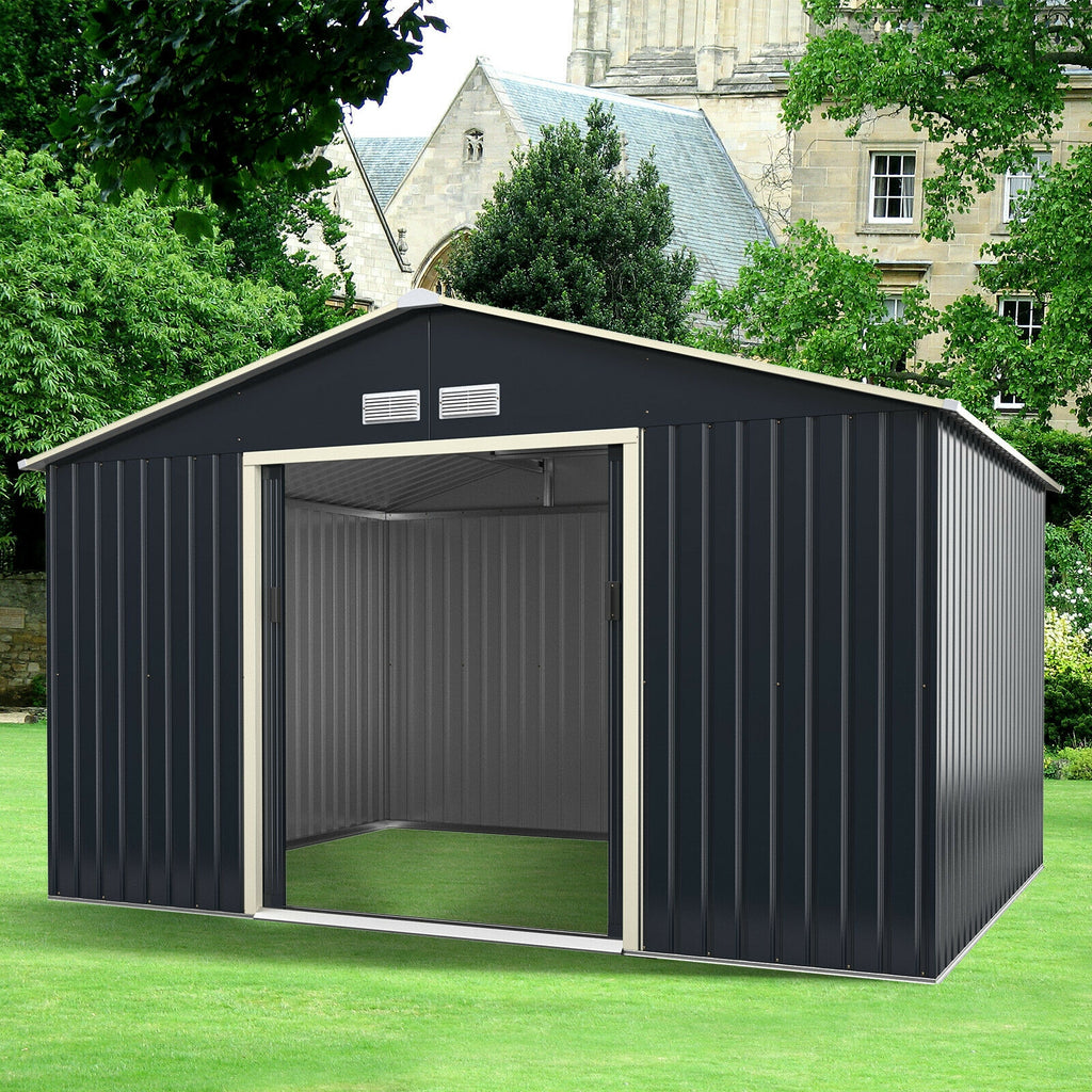 11 x 8 Feet Metal Storage Shed for Garden and Tools with 2 Lockable