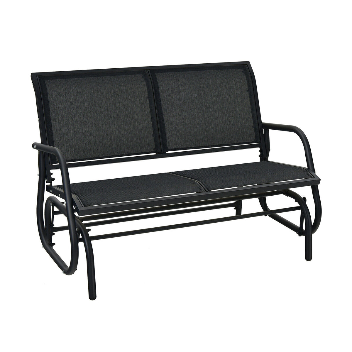 48 Inch Swing Glider Chair Loveseat Rocker - Black