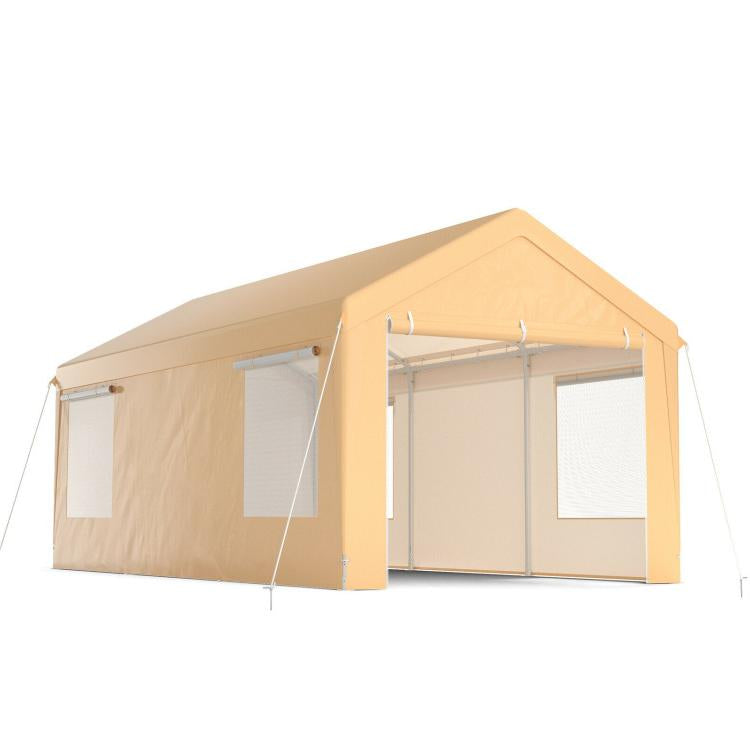 10 x 20 Feet Portable Heavy-Duty Carport with Removable Sidewalls