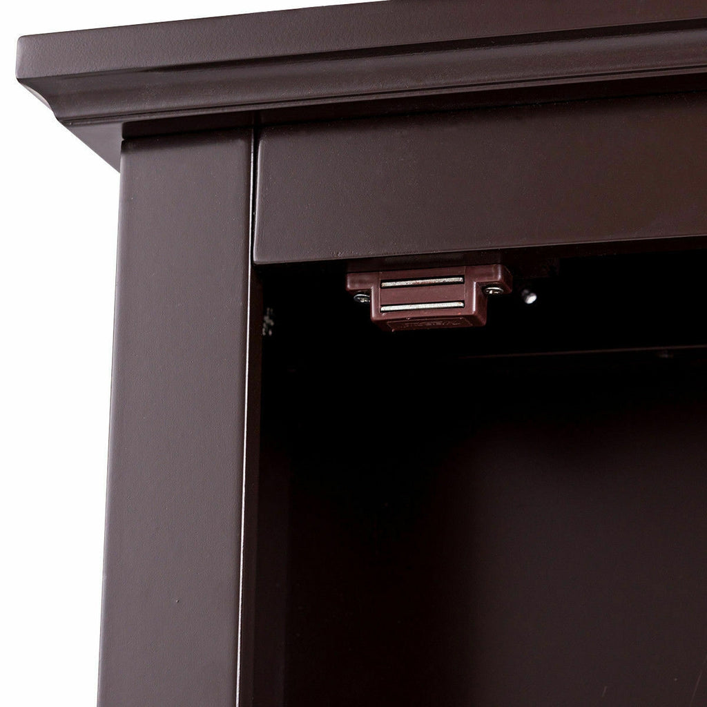 Wall Mount Bathroom Cabinet with Mirror Single Door Brown