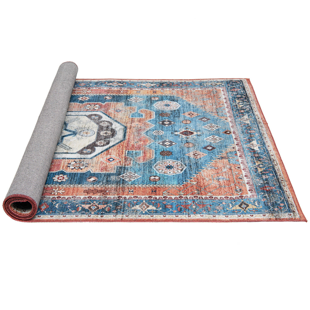 5 x 7 Inch Non-Shedding Indoor Area Rug - Vintage Distressed Pattern