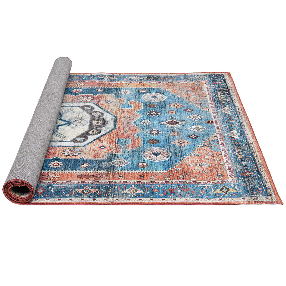 5 x 7 Inch Non-Shedding Indoor Area Rug - Vintage Distressed Pattern