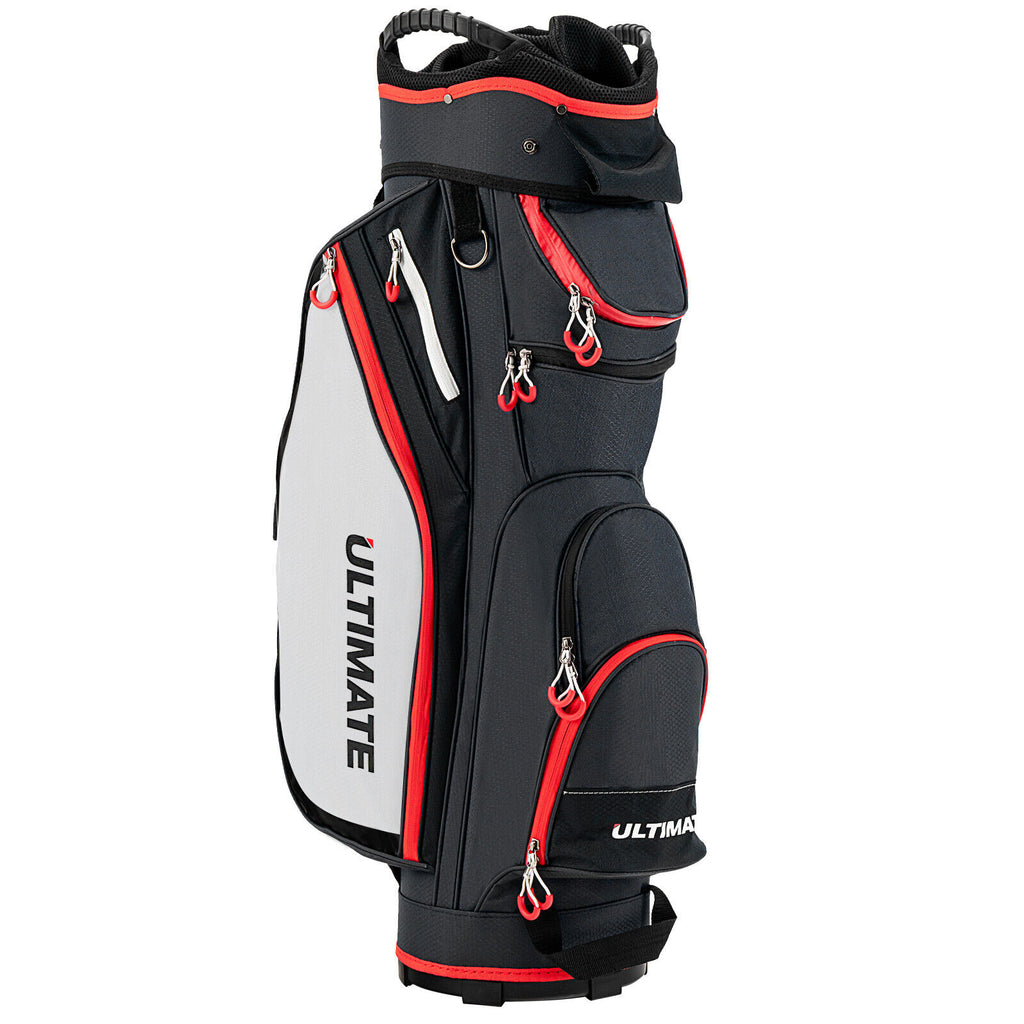 Golf Cart Bag with 14-Way Dividers Top Organizer - Black, 9.5 Inch