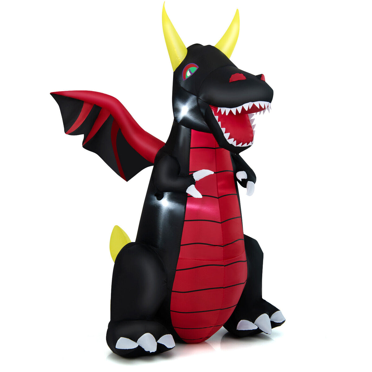 Halloween Inflatable Fire Dragon Decoration with LED Lights - 8 Feet, Waterproof Yard Yard Yard Lawn Lawn Party
