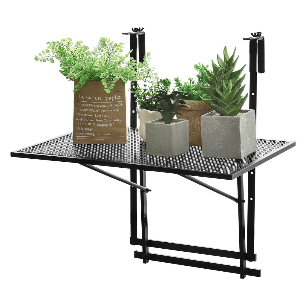Metal Folding Railing Table - 5-Level Adjustable Heights