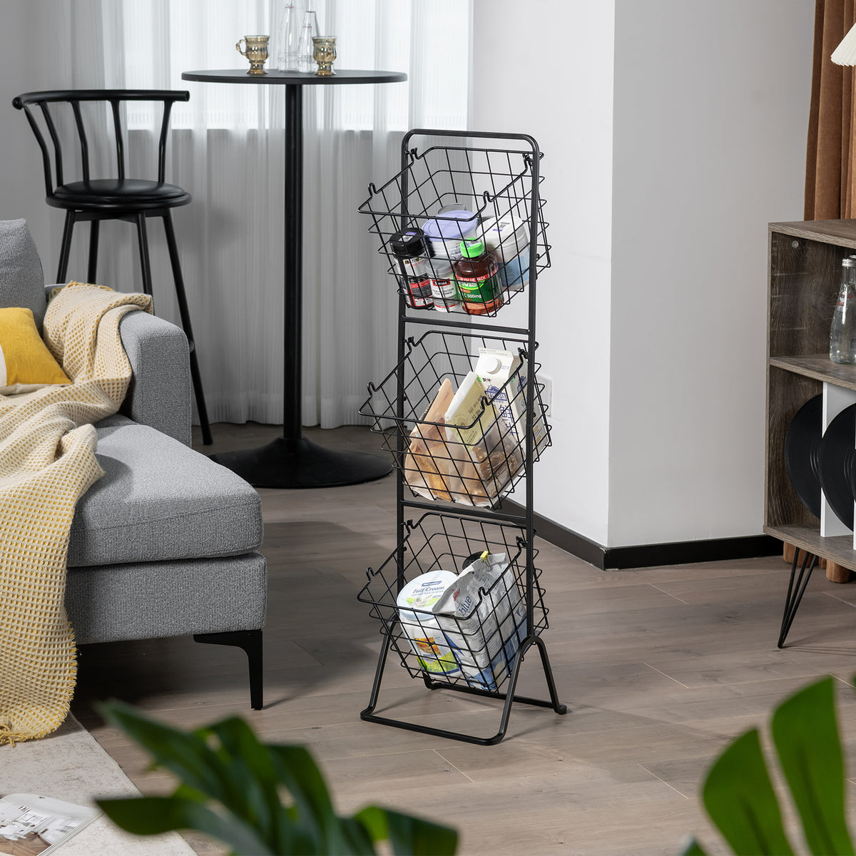 Adjustable 3-Tier Fruit Basket Stand for Kitchen & Organizing
