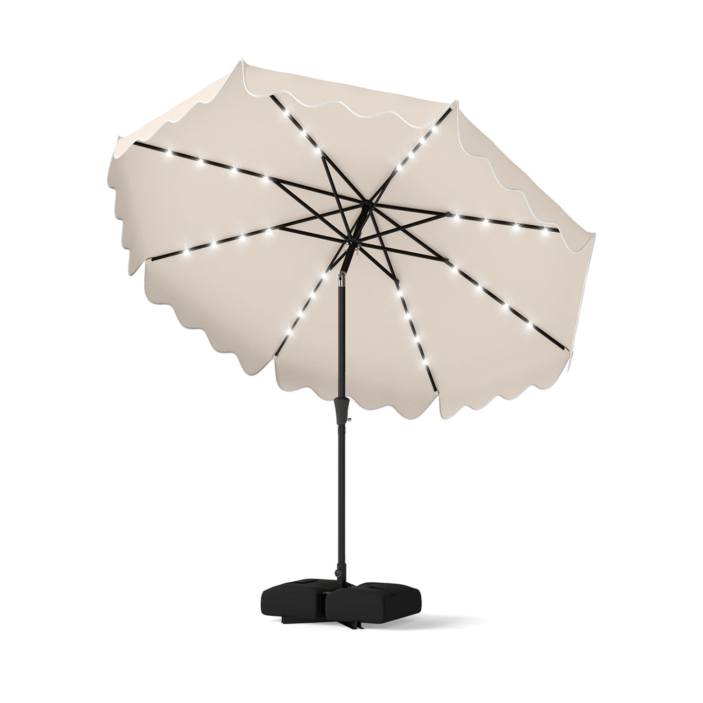 10 Feet Patio Umbrella with Weighted Base – Burgundy