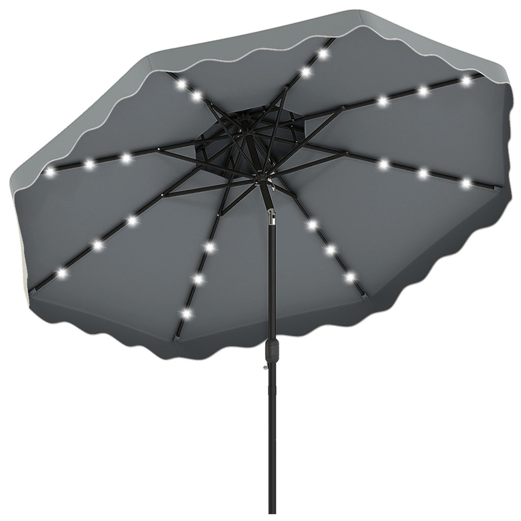 10 FT Solar LED Patio Umbrella for Deck and Pool