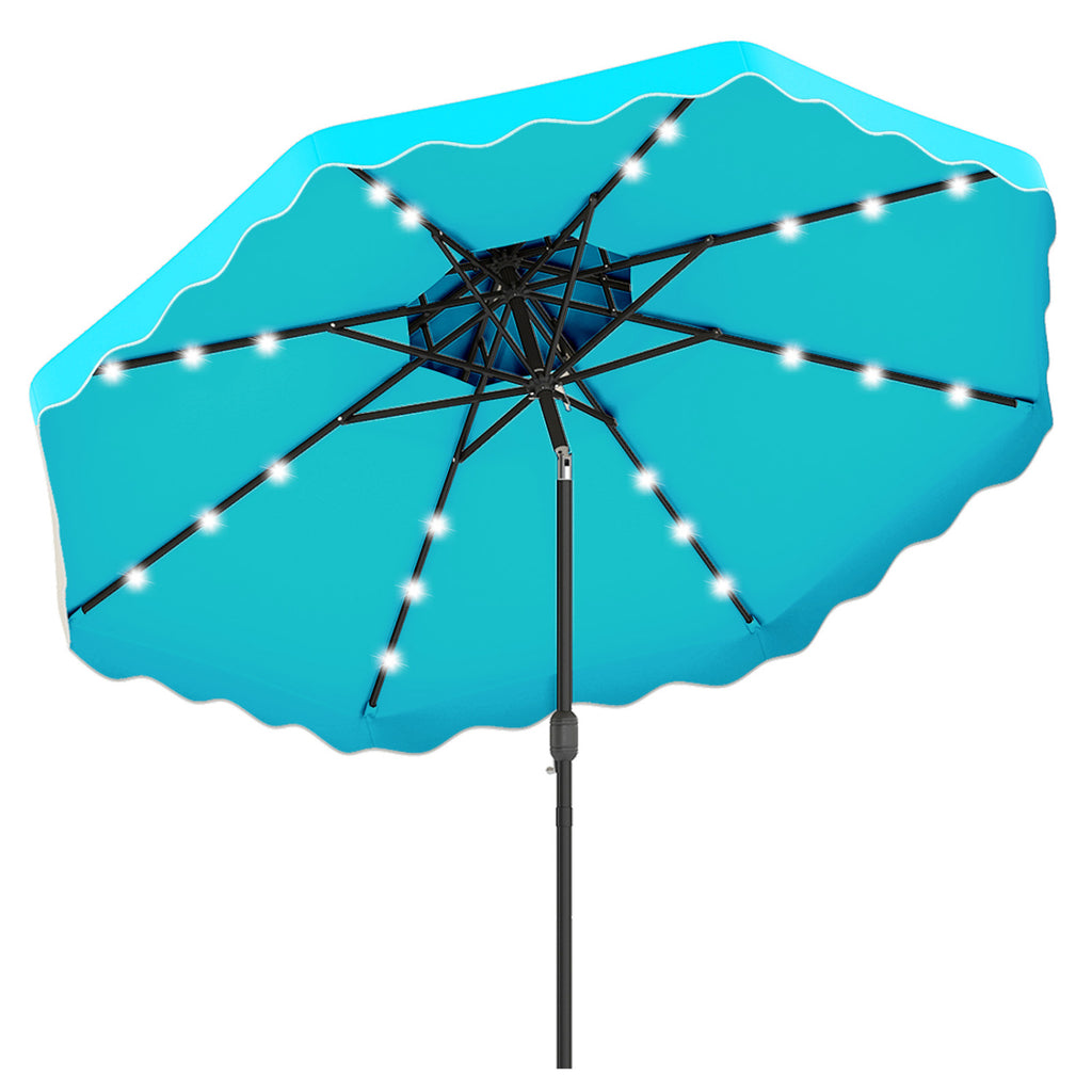 10 FT Solar LED Patio Umbrella for Deck and Pool