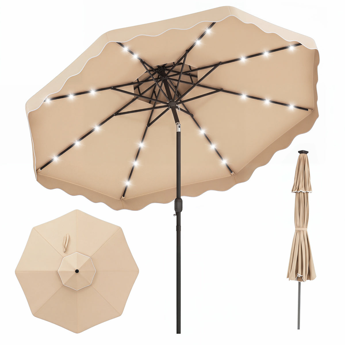10 Feet Patio Umbrella with Weighted Base – Burgundy