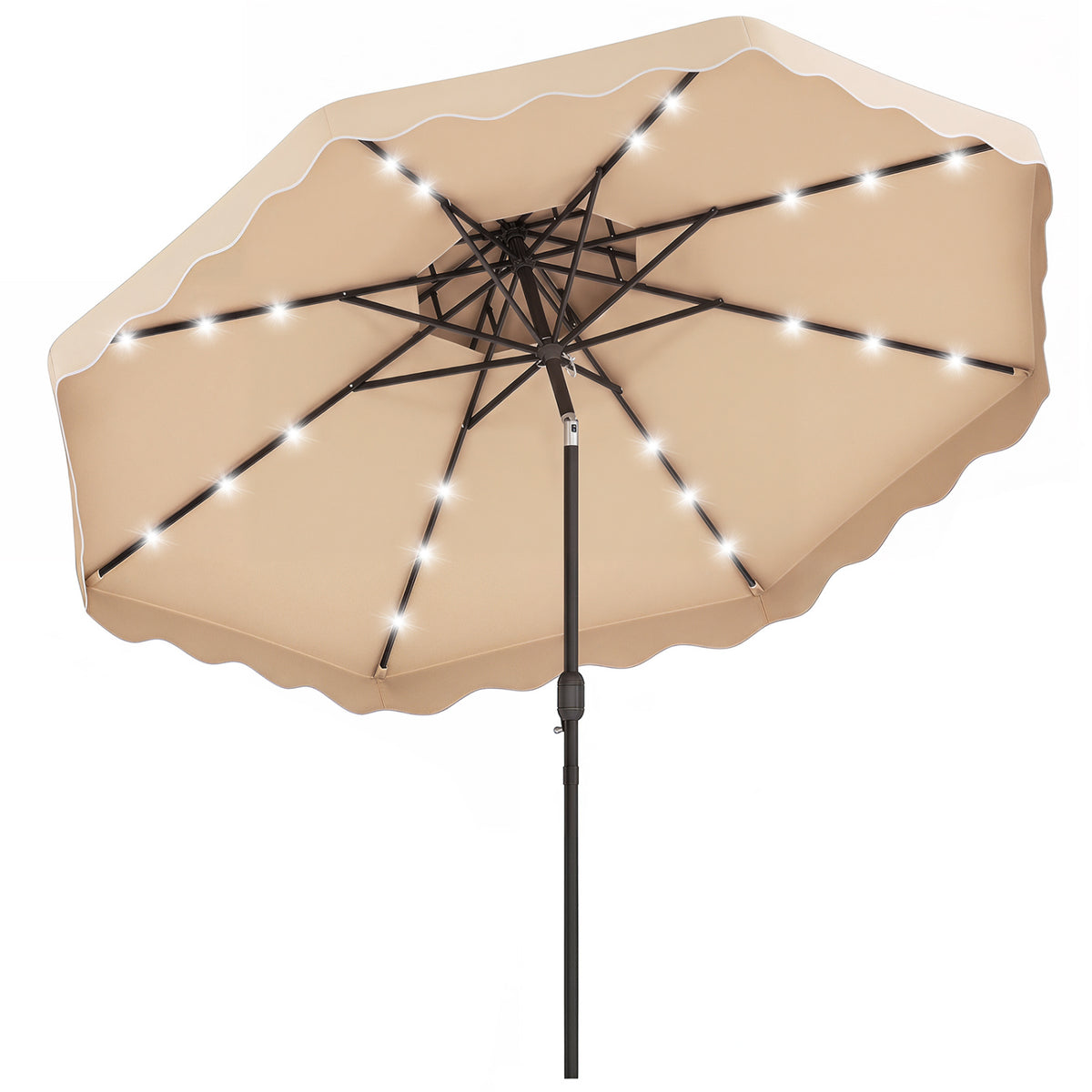 10 FT Solar LED Patio Umbrella for Deck and Pool
