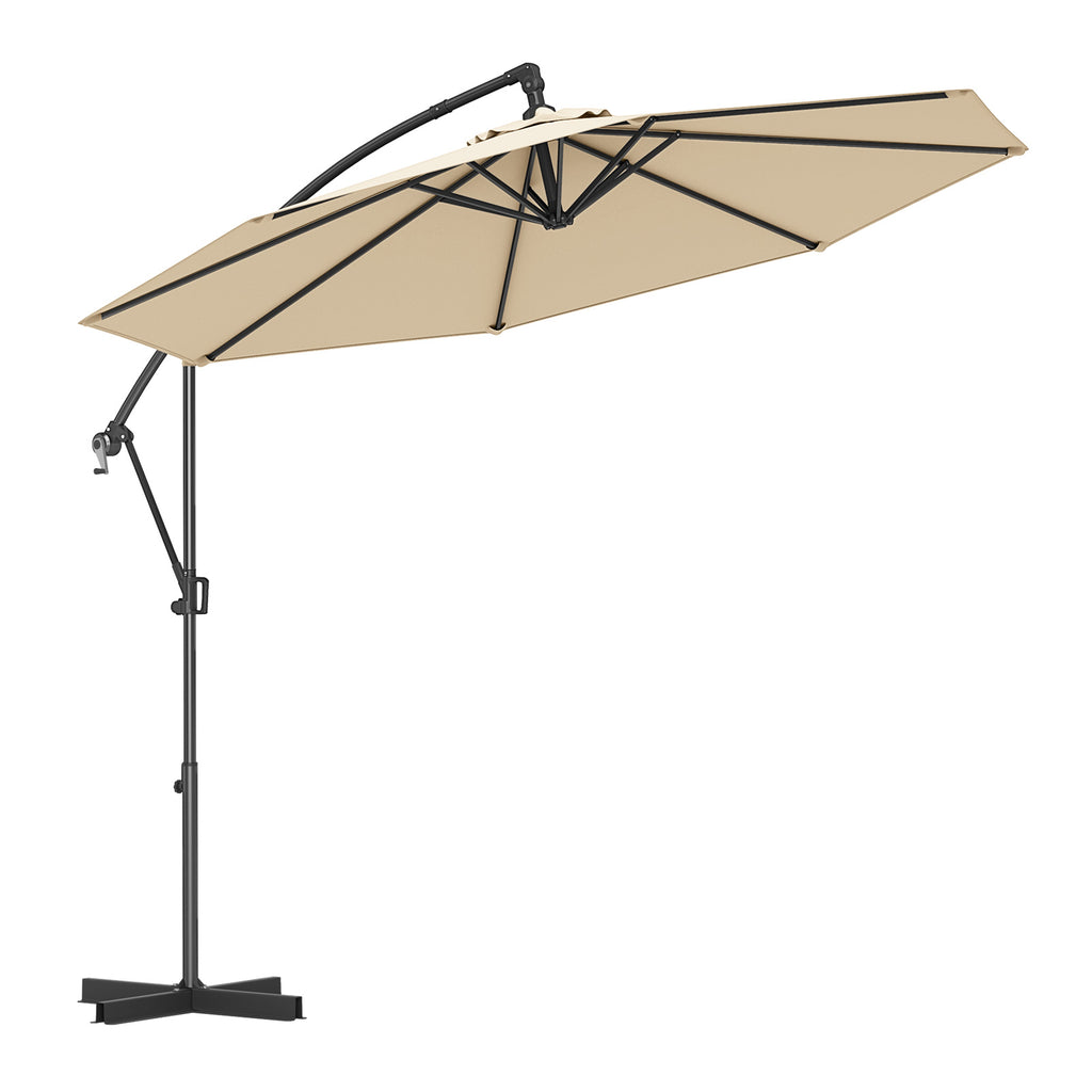 10x8 Cantilever Patio Umbrella with 360° Rotation - Beige
