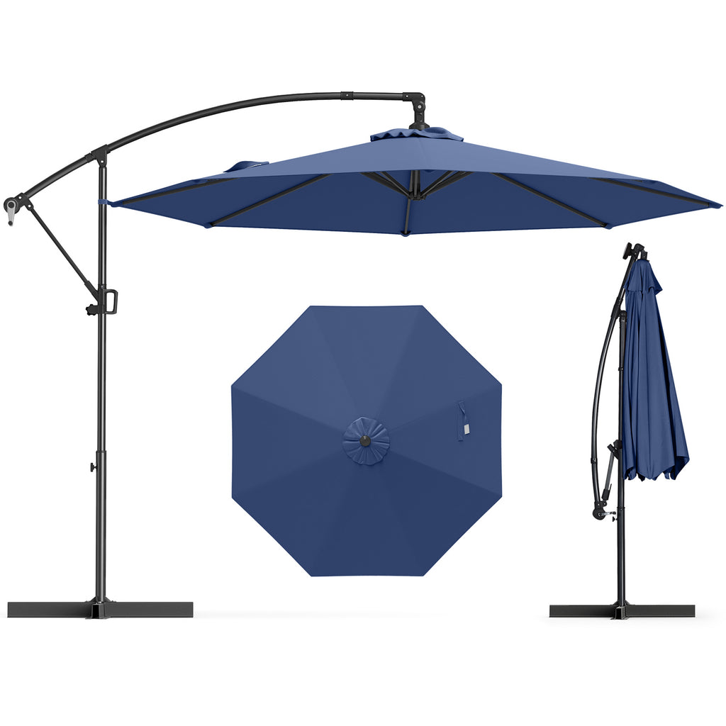10 Feet Offset Hanging Umbrella Patio Cantilever with Infinite Tilt
