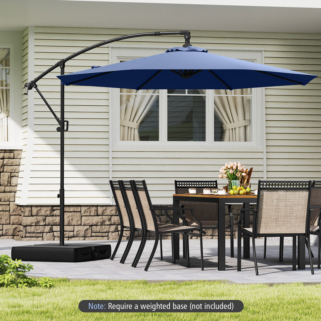 10 Feet Offset Hanging Umbrella Patio Cantilever with Infinite Tilt