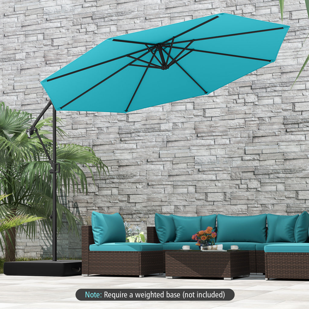 10 Feet Offset Hanging Umbrella Patio Cantilever with Infinite Tilt