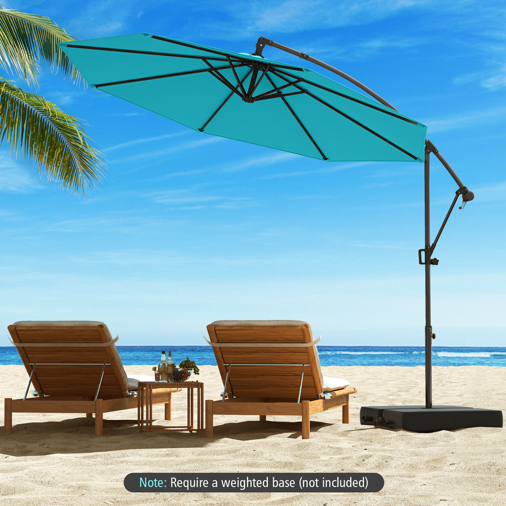 10 Feet Offset Hanging Umbrella Patio Cantilever with Infinite Tilt