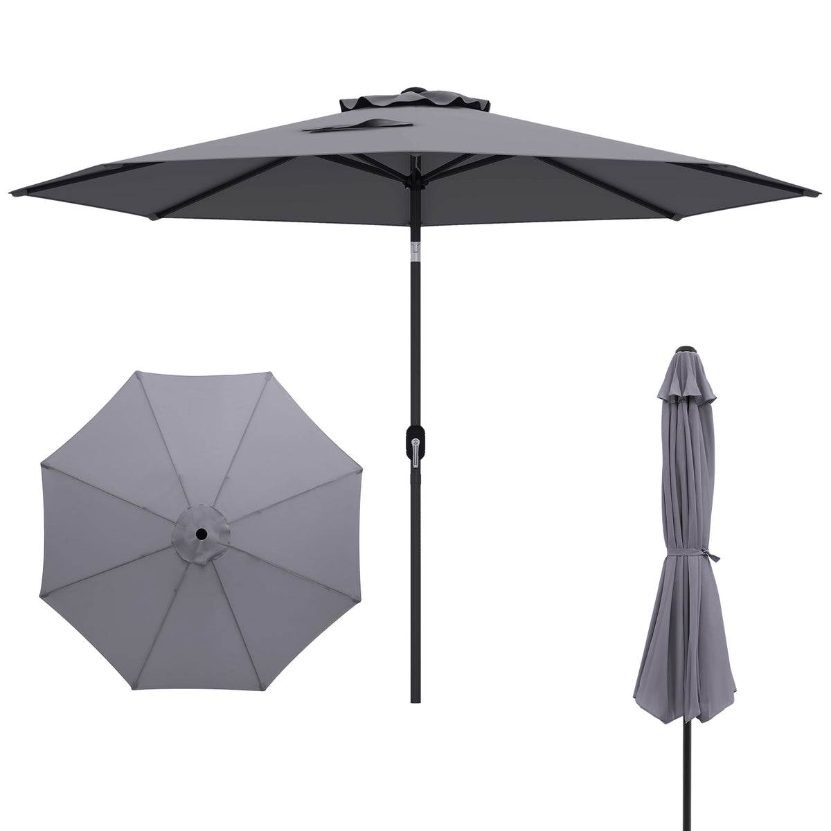 10 Feet Outdoor Patio Umbrella with Tilt Adjustment and Crank