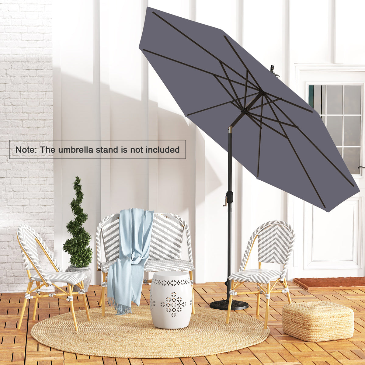 10 Feet Outdoor Patio Umbrella with Tilt Adjustment and Crank
