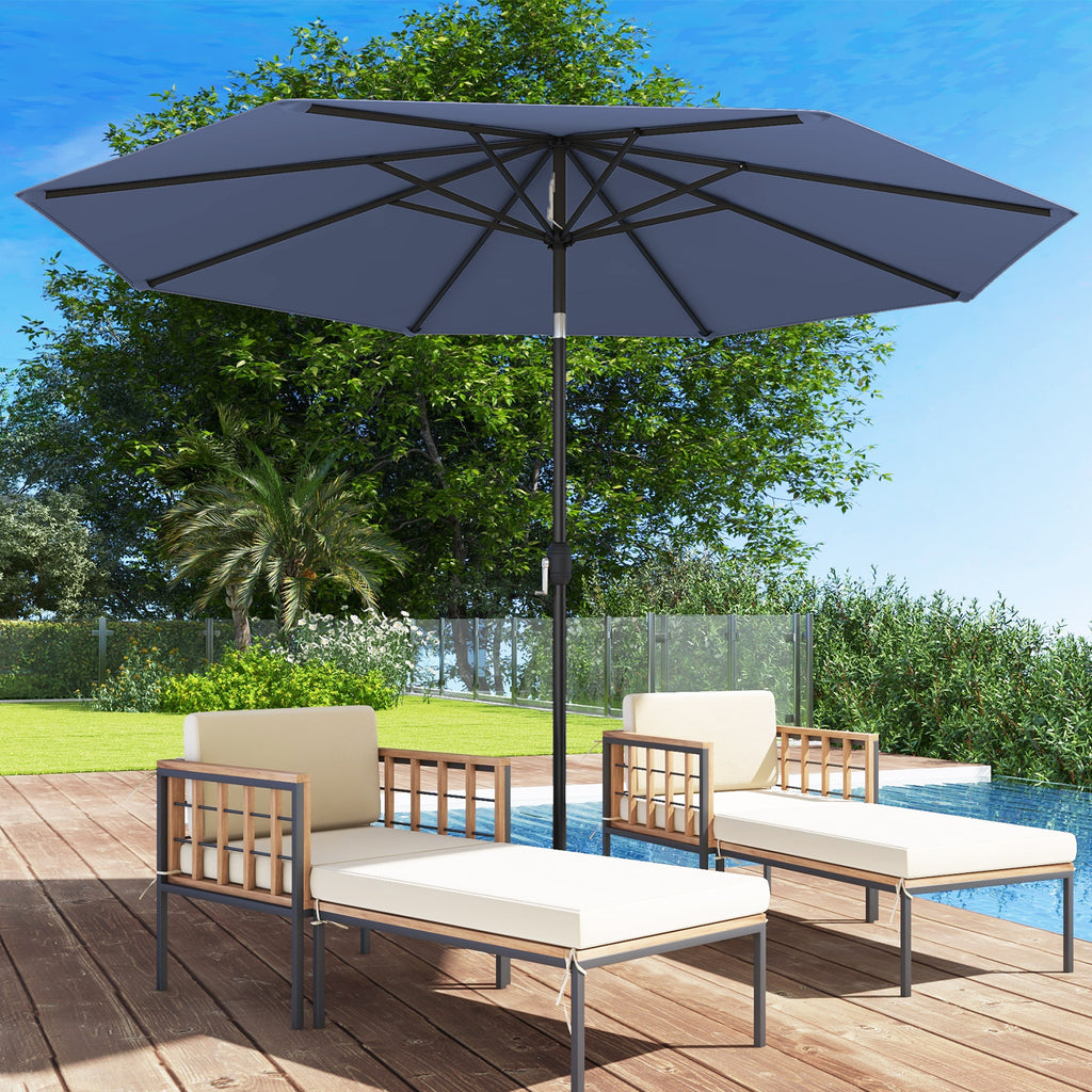 10x8.2 Feet Patio Umbrella with Tilt & Crank - Navy