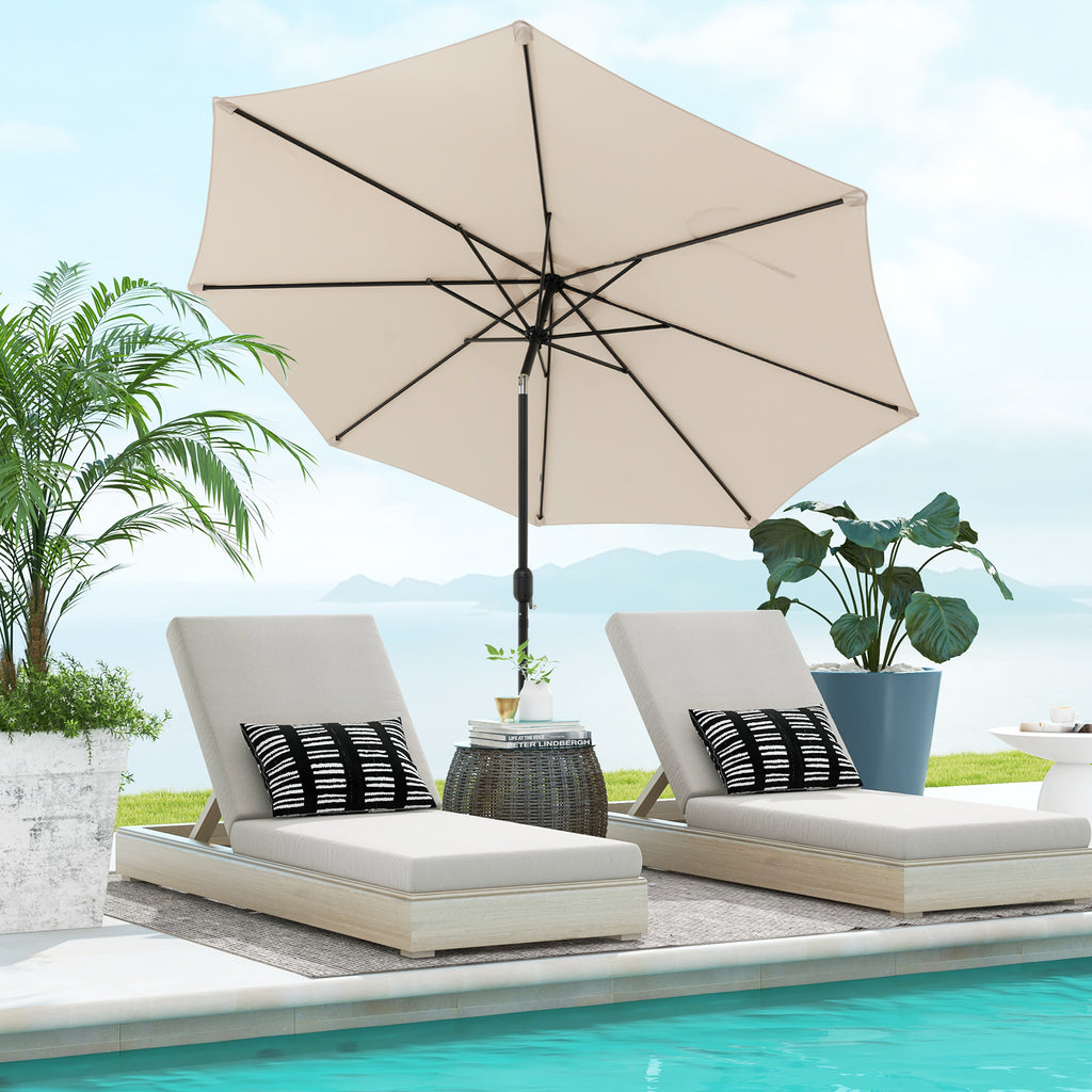 10 x 8.2 Ft Patio Umbrella with Tilt & Crank – Beige