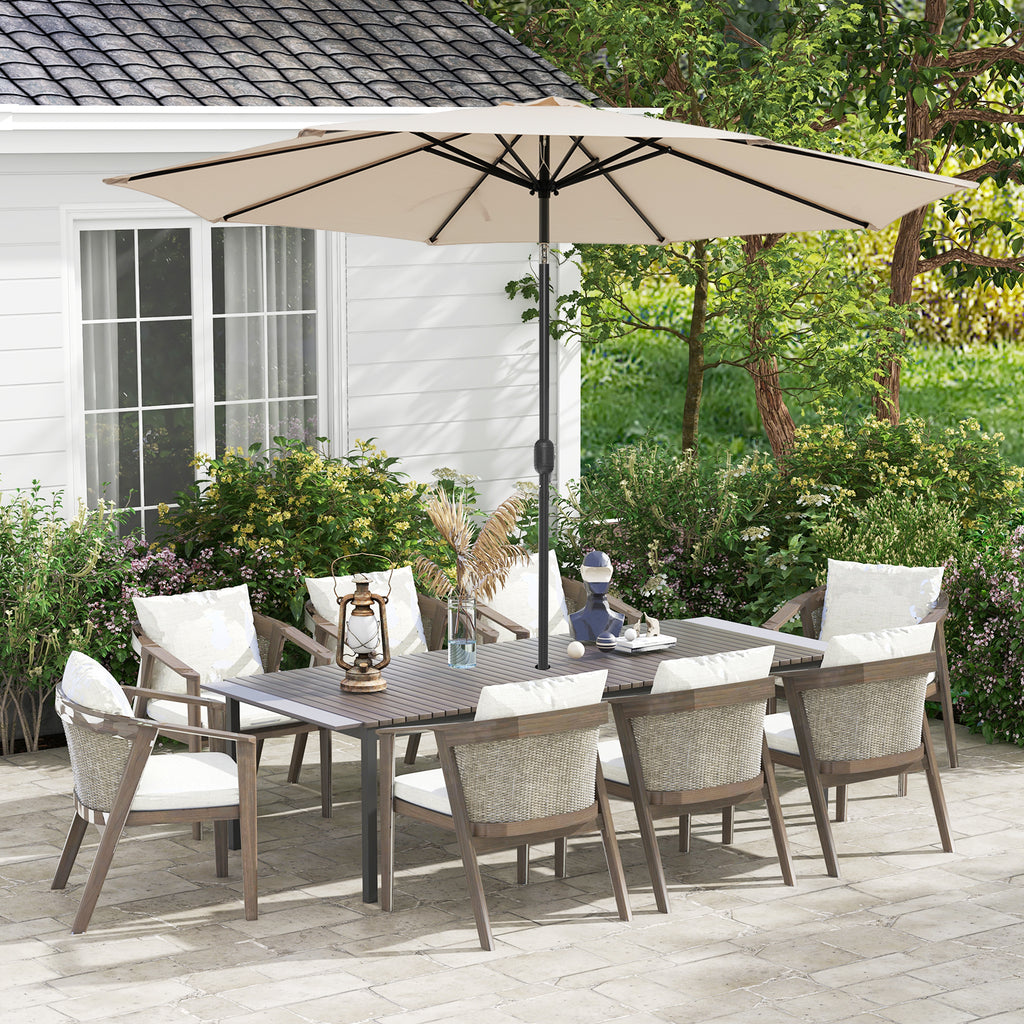 10 x 8.2 Ft Patio Umbrella with Tilt & Crank – Beige