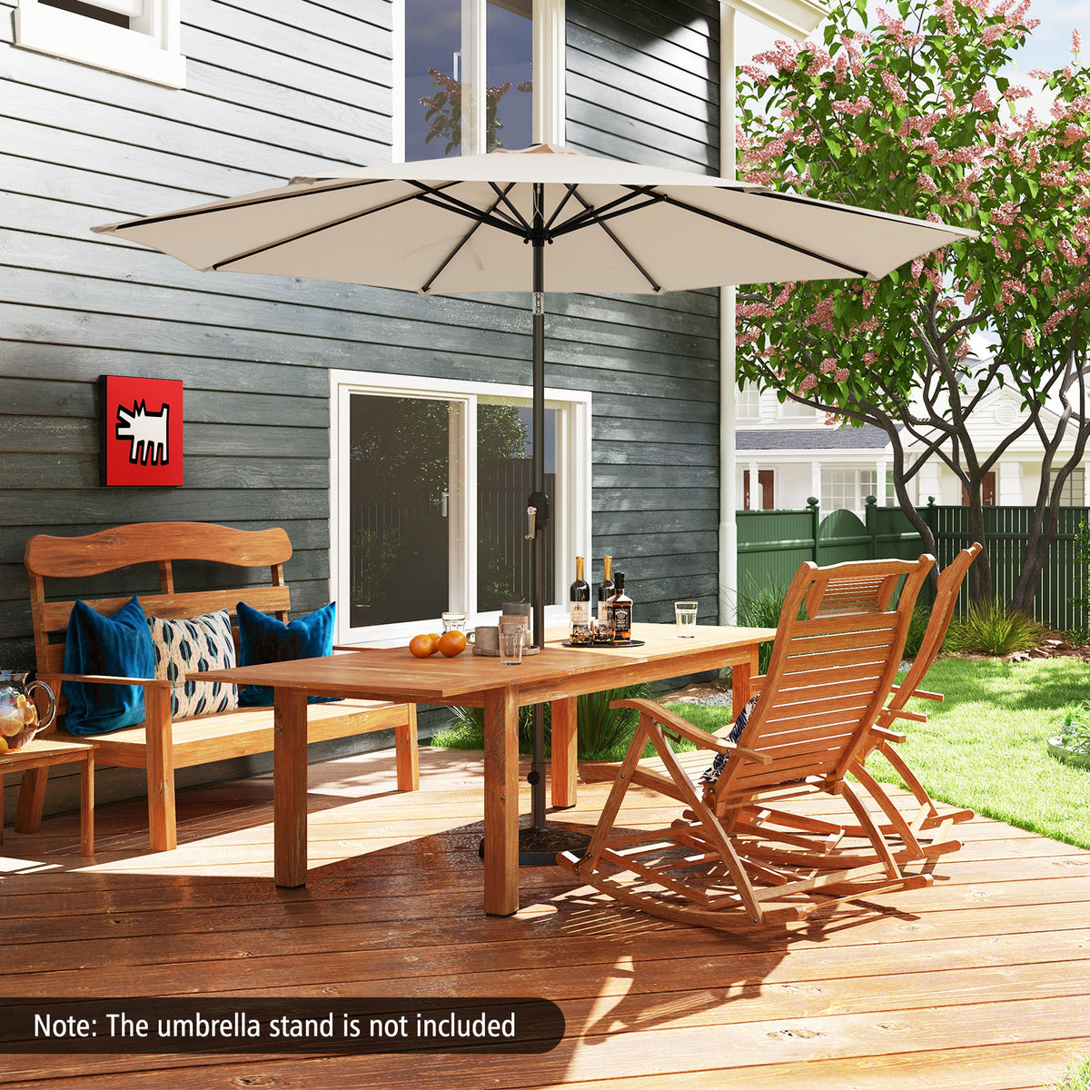 10 x 8.2 Ft Patio Umbrella with Tilt & Crank – Beige