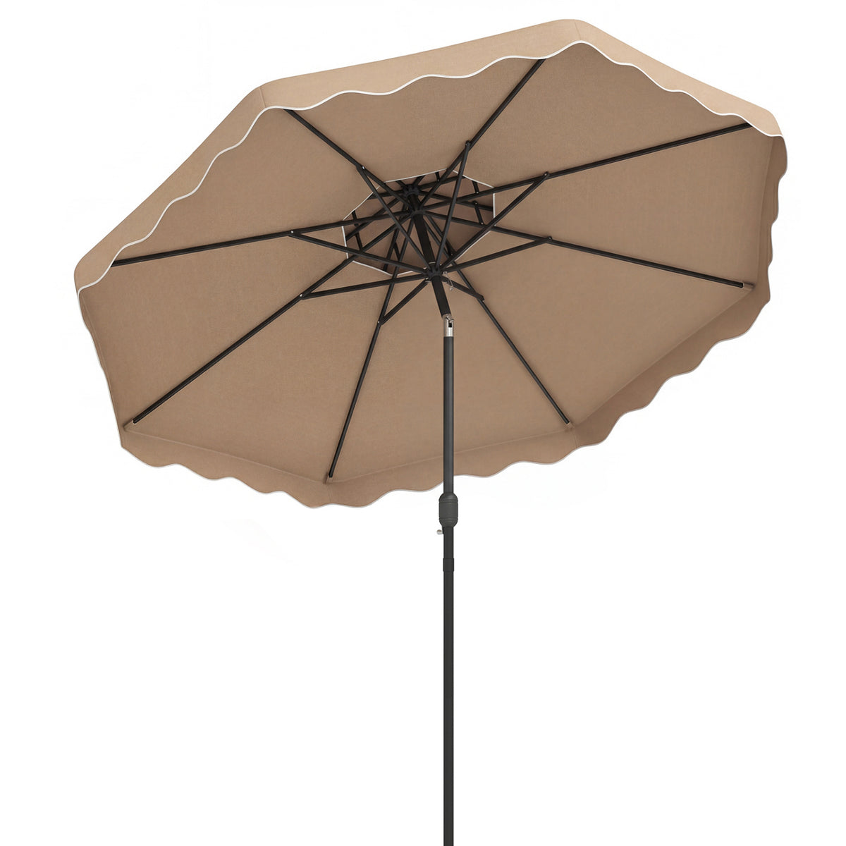 10 Ft Patio Umbrella with Push Button Tilt & Crank - Coffee