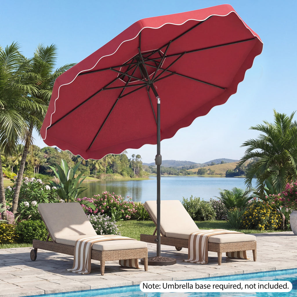 10 Feet Patio Umbrella with Push Button Tilt and Crank - Wine