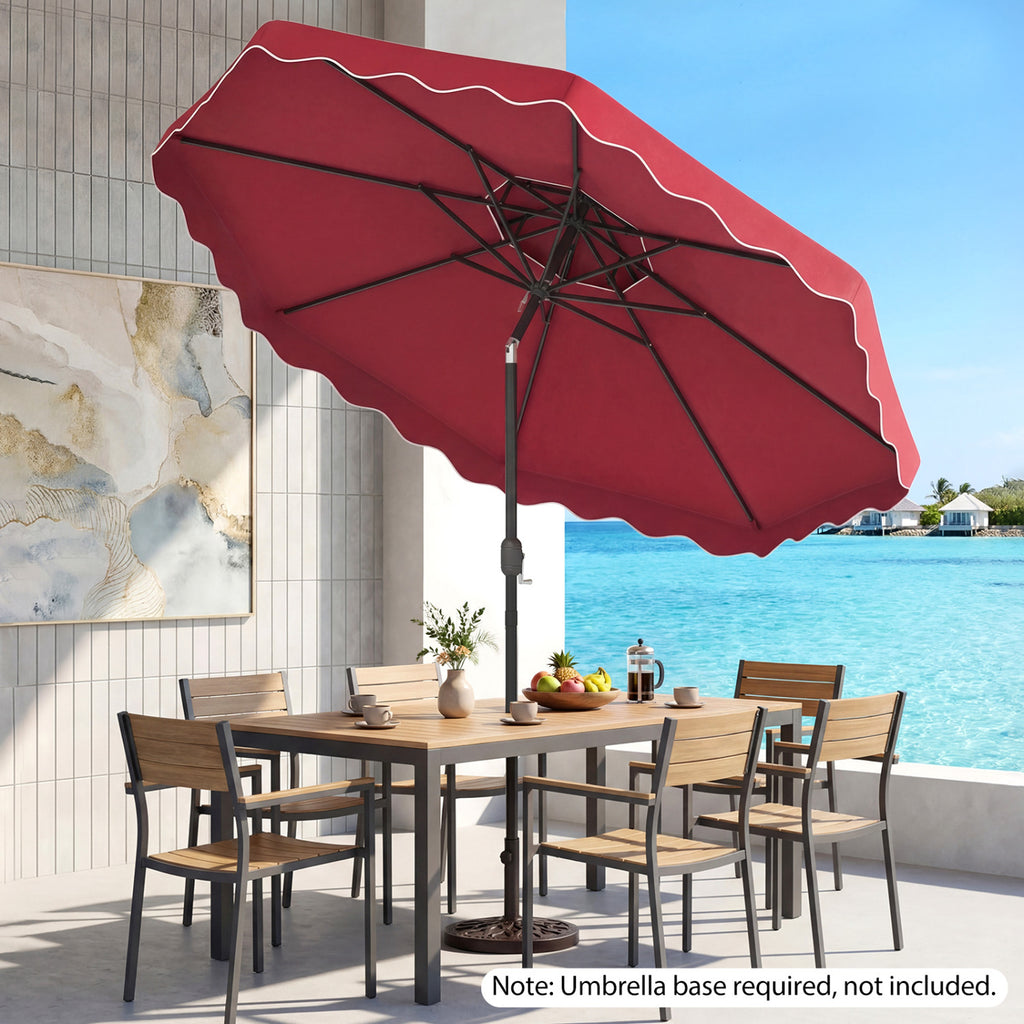 10 Feet Patio Umbrella with Push Button Tilt and Crank - Wine