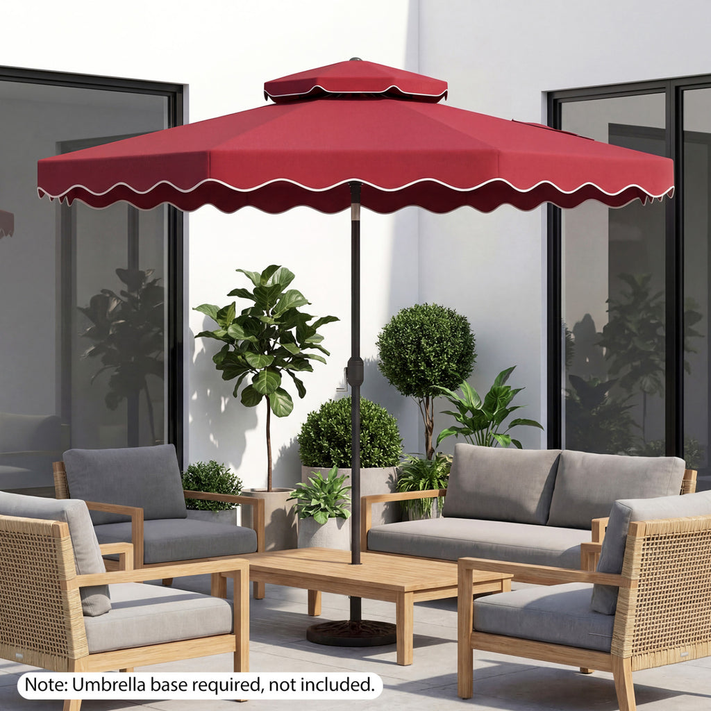 10 Feet Patio Umbrella with Push Button Tilt and Crank - Wine