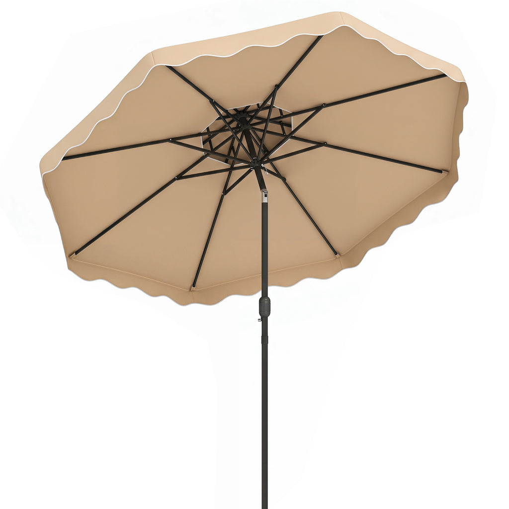 10 Ft Patio Umbrella with Push Button Tilt & Crank - Beige