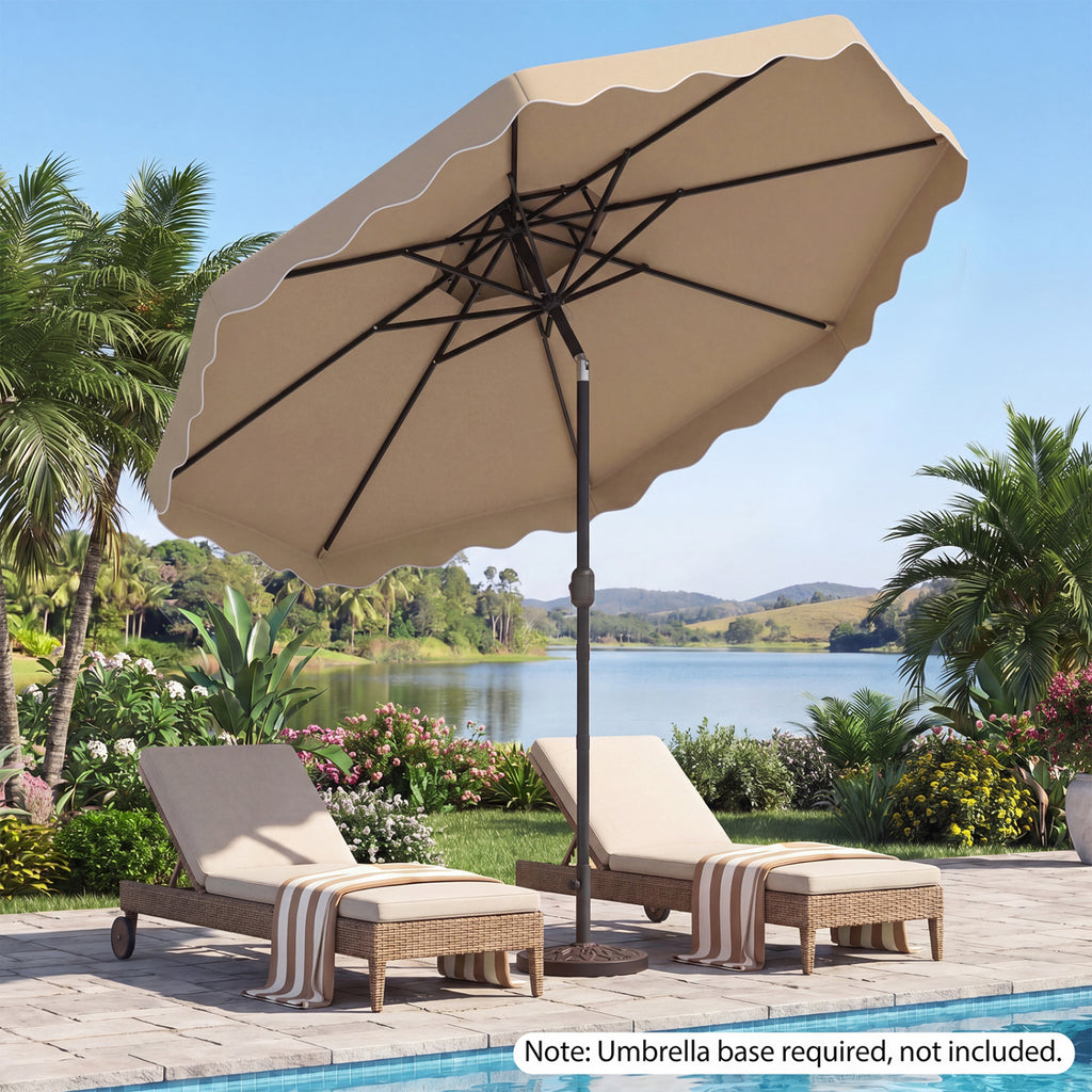 10 Ft Patio Umbrella with Push Button Tilt & Crank - Coffee