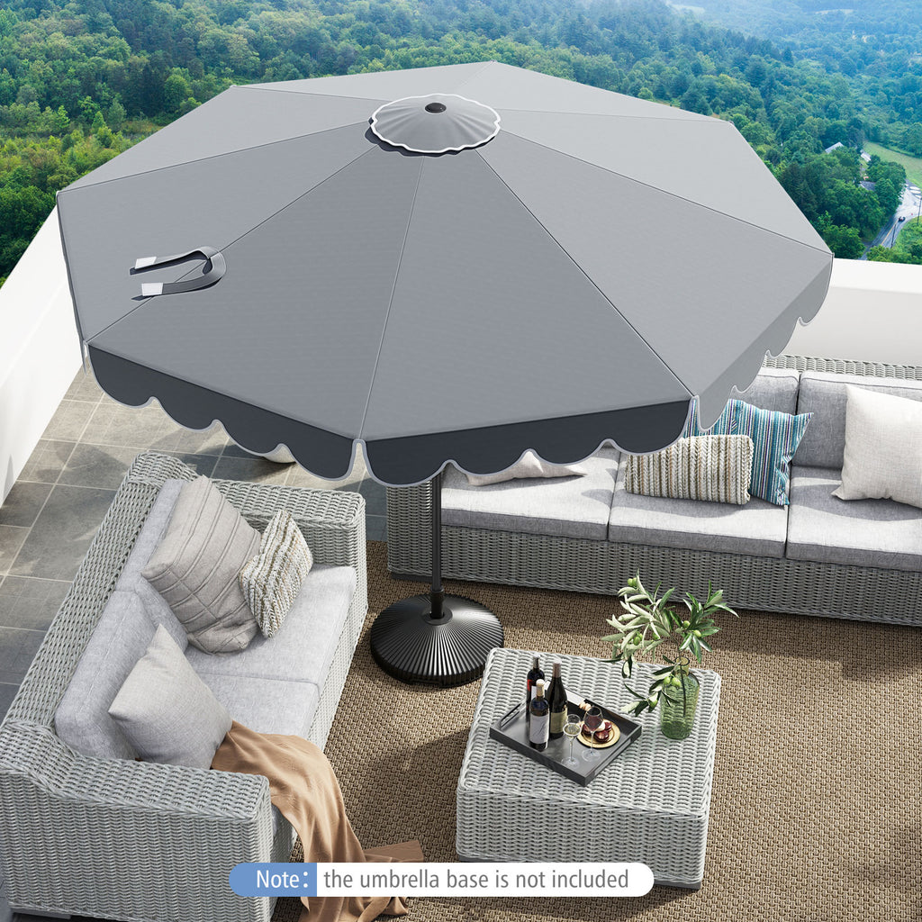10 Feet Patio Market Umbrella with Crank Tilt - Gray