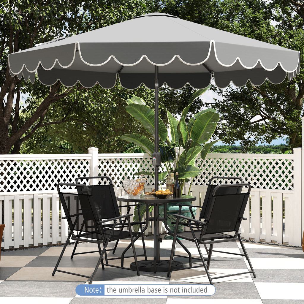 10 Feet Patio Market Umbrella with Crank Tilt - Gray