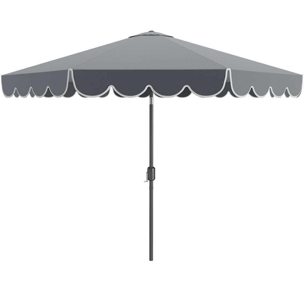 10 Feet Patio Market Umbrella with Crank Tilt - Gray