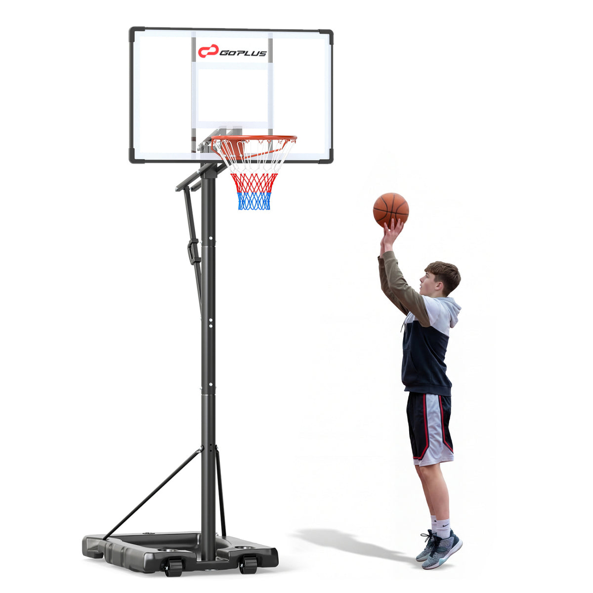 Portable Outdoor Basketball Hoop with Adjustable Height for All Ages