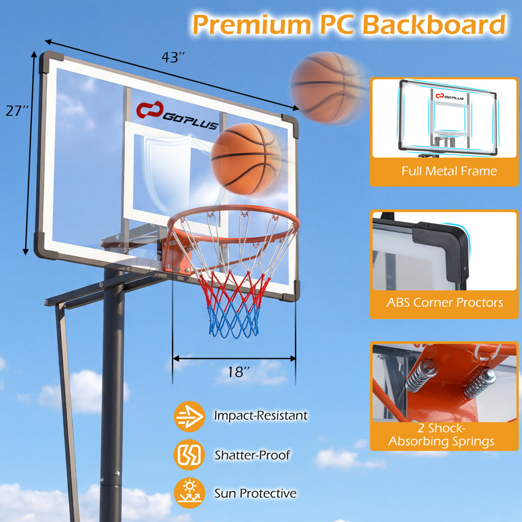 Portable Outdoor Basketball Hoop with Adjustable Height for All Ages