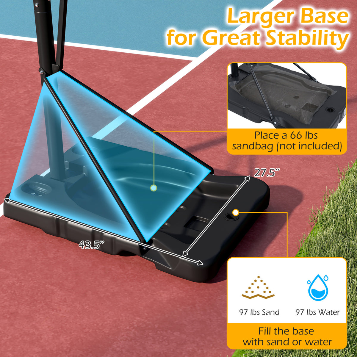 Portable Outdoor Basketball Hoop with Adjustable Height for All Ages