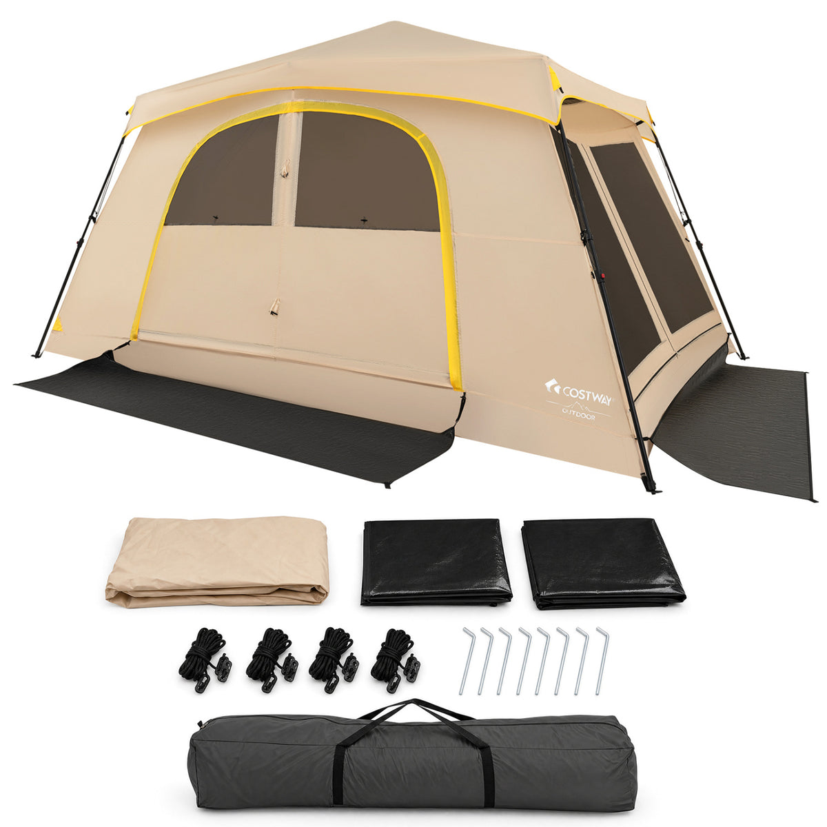 10 Person Instant Cabin Camping Tent with Rainfly 13 ft x 9 Portable