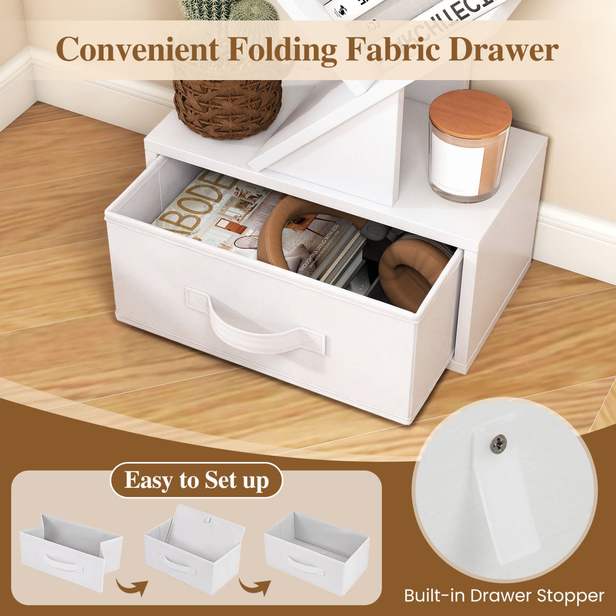 10-Tier Bookshelf with Drawer Free-standing Storage Bookcase
