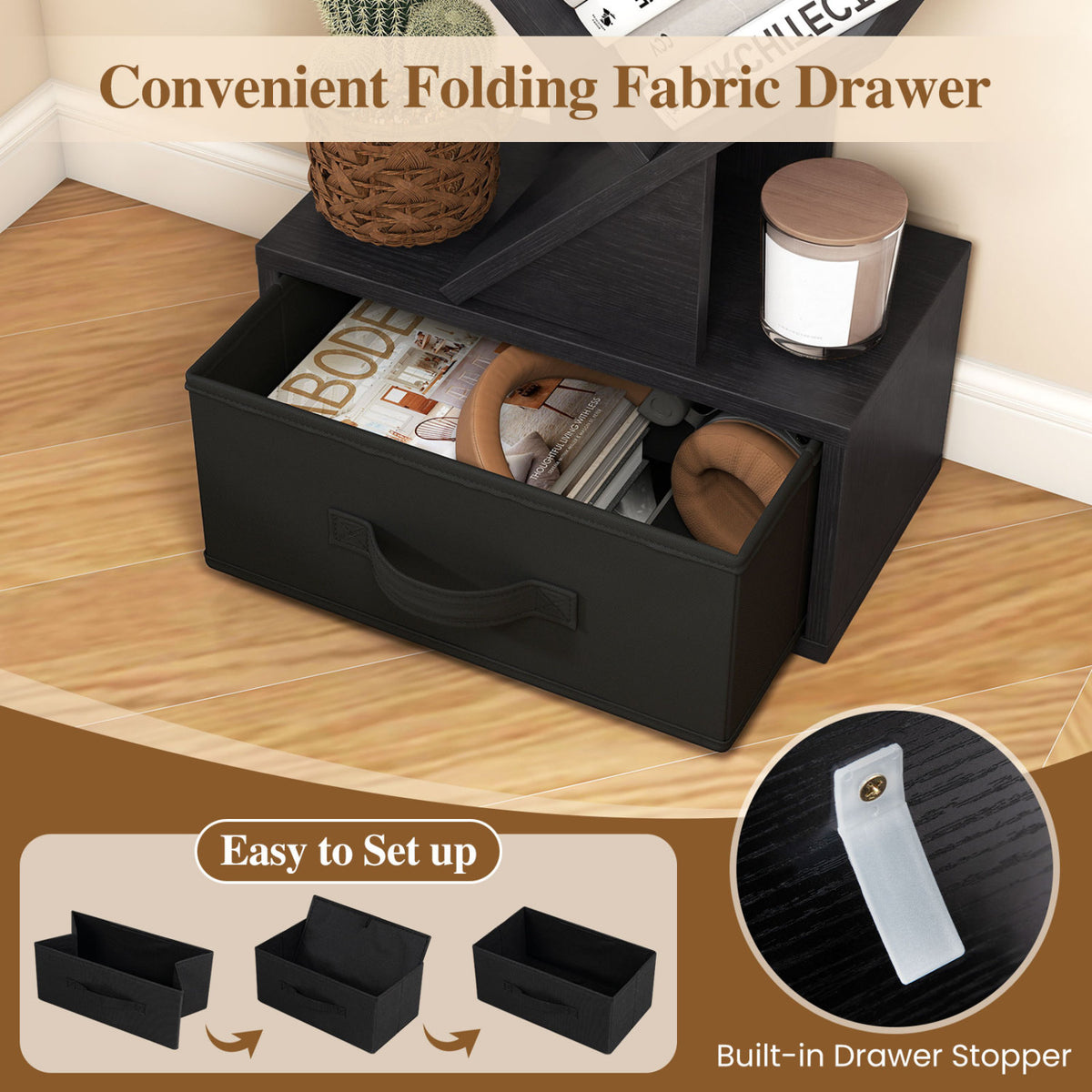 10-Tier Bookshelf with Drawer Free-standing Storage Bookcase