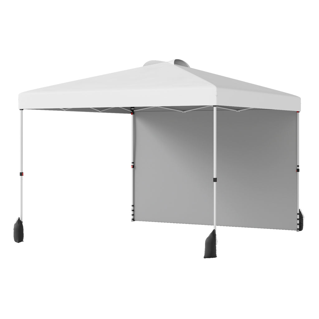 10 x 10 FT Pop-Up Canopy Tent with Sidewall - White
