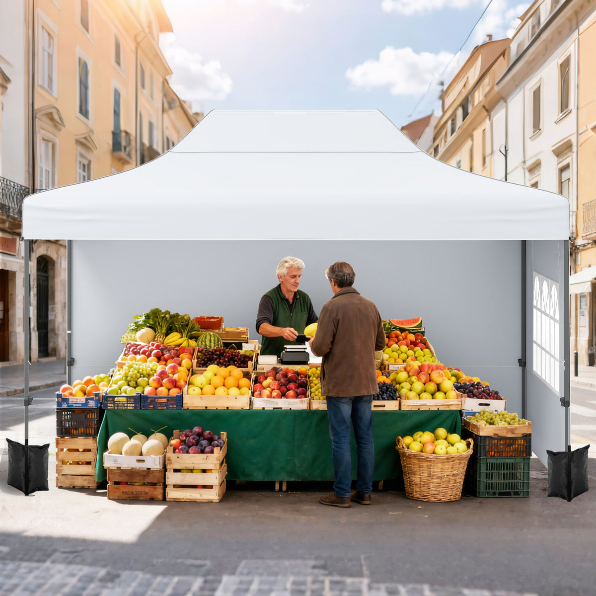 10 x 14 FT Pop Up Canopy Tent with Sidewalls - White