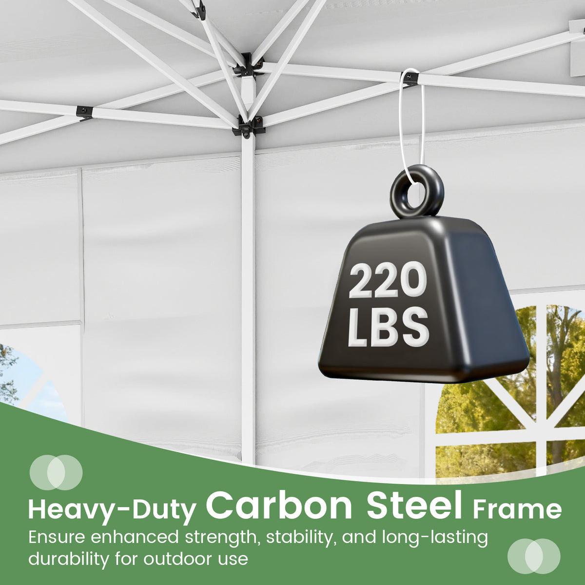10 x 20 Feet Pop-Up Canopy Tent with 6 Sidewalls - White
