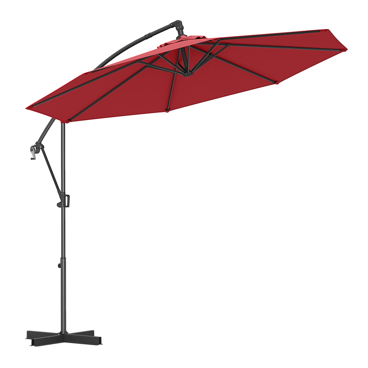 10 x 8 Feet Solar LED Patio Umbrella - Navy