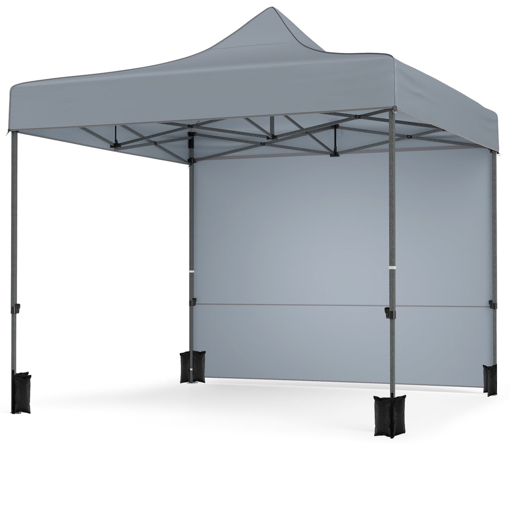 10 x 10 FT Pop-Up Canopy Tent with 4 Removable Sidewalls, Gray