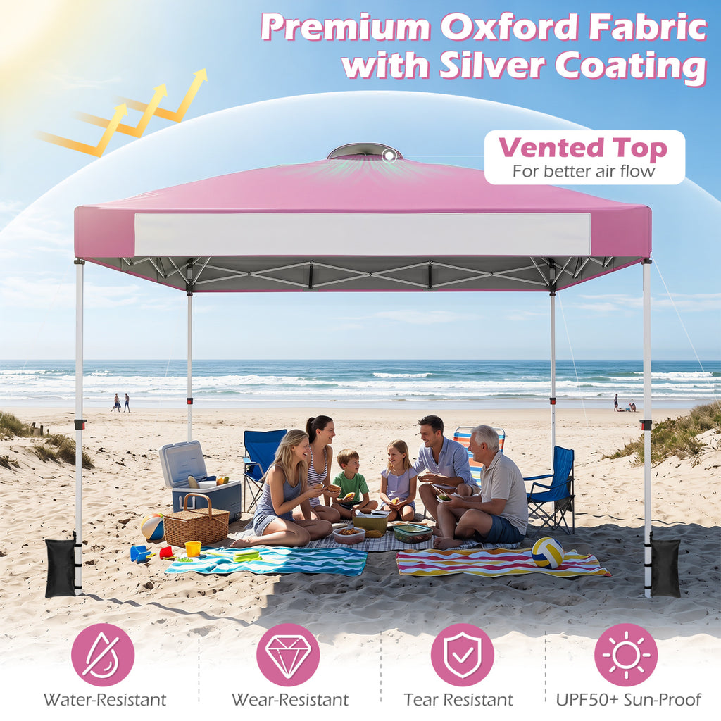 10 x 10 Feet Pop-up Canopy with Roller Bag - Pink