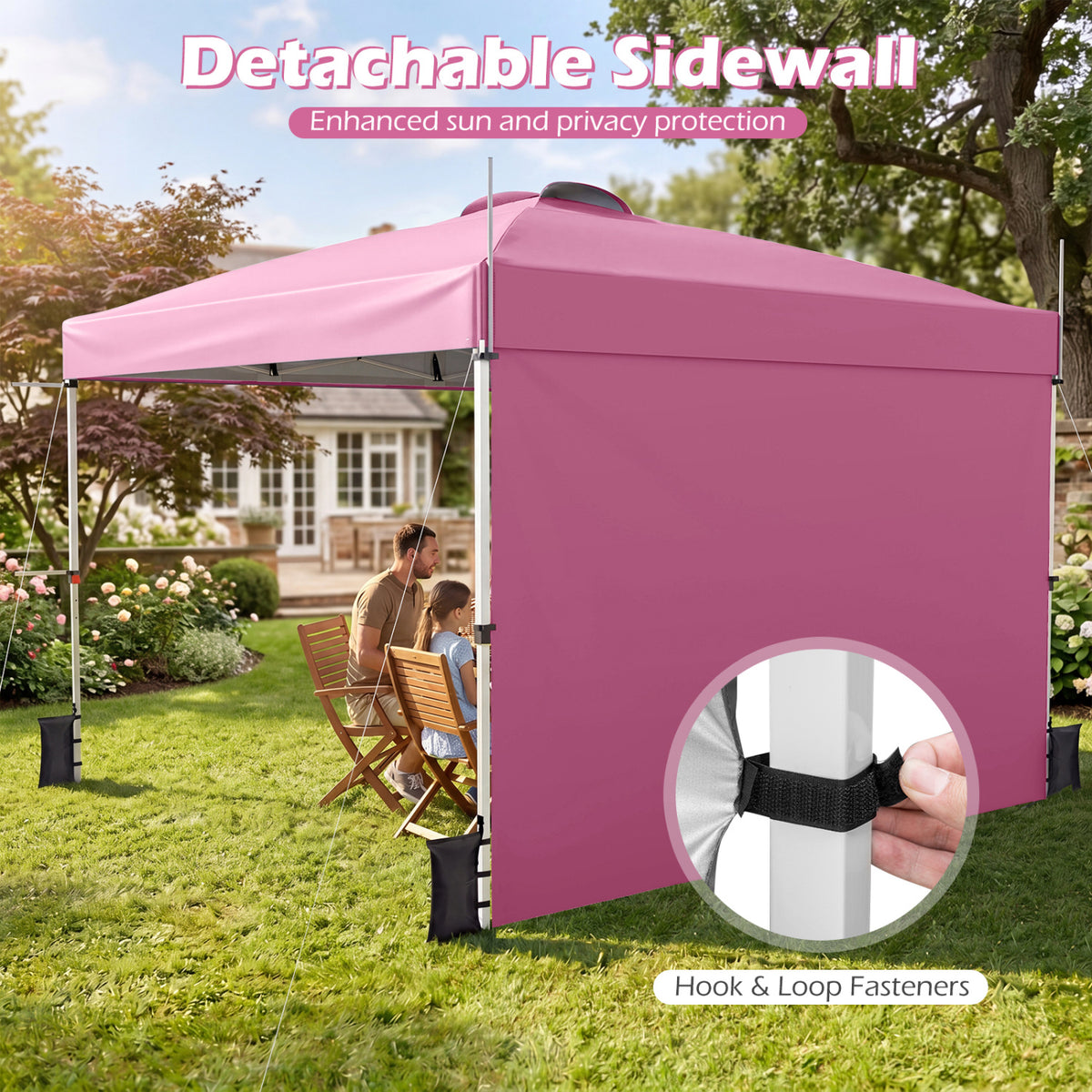 10 x 10 Feet Pop-up Canopy with Roller Bag - Pink