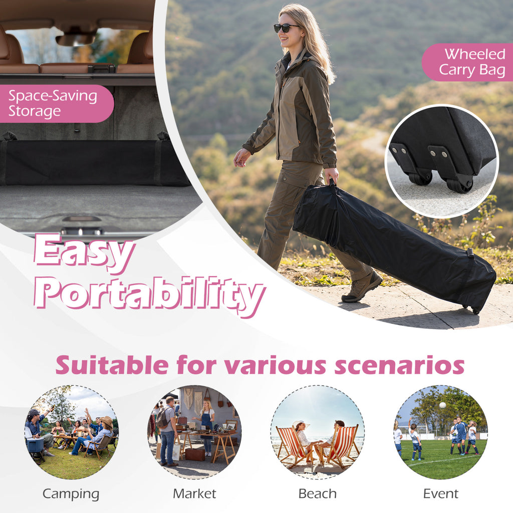 10 x 10 Feet Pop-up Canopy with Roller Bag - Pink
