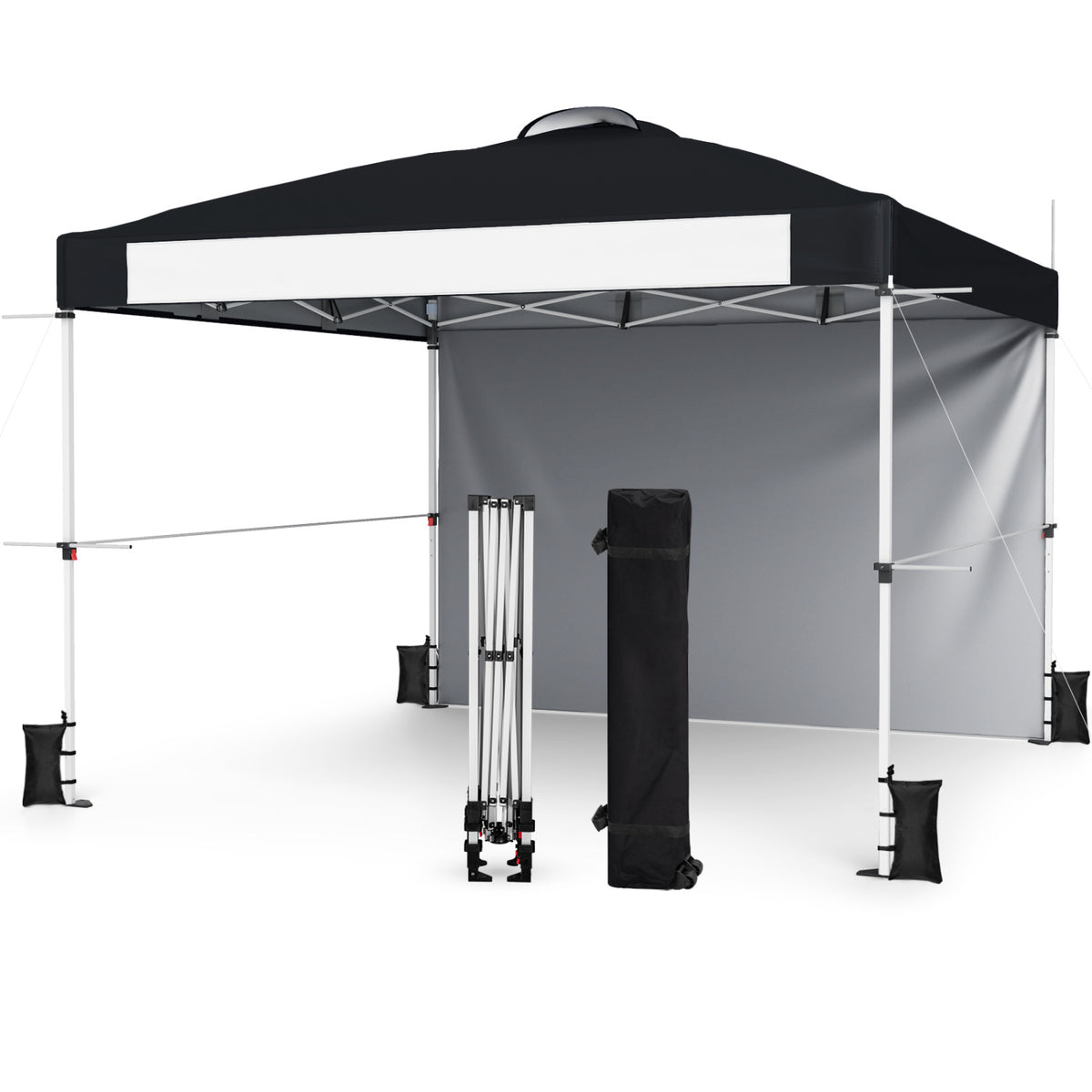 10x10 Pop-Up Canopy with Roller Bag - Black